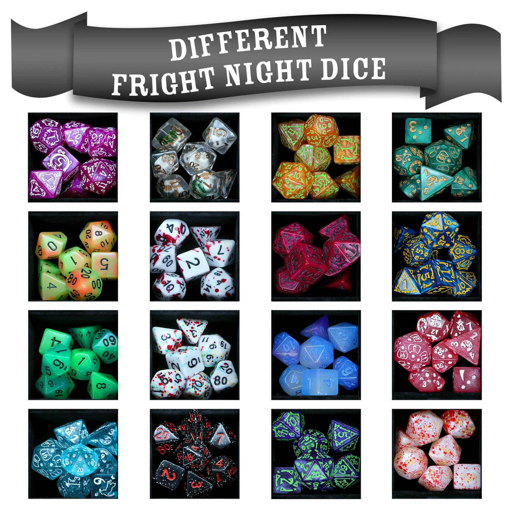 Fright Night Mystery Dice – Spooky Themed Dice, Pins and Stickers!