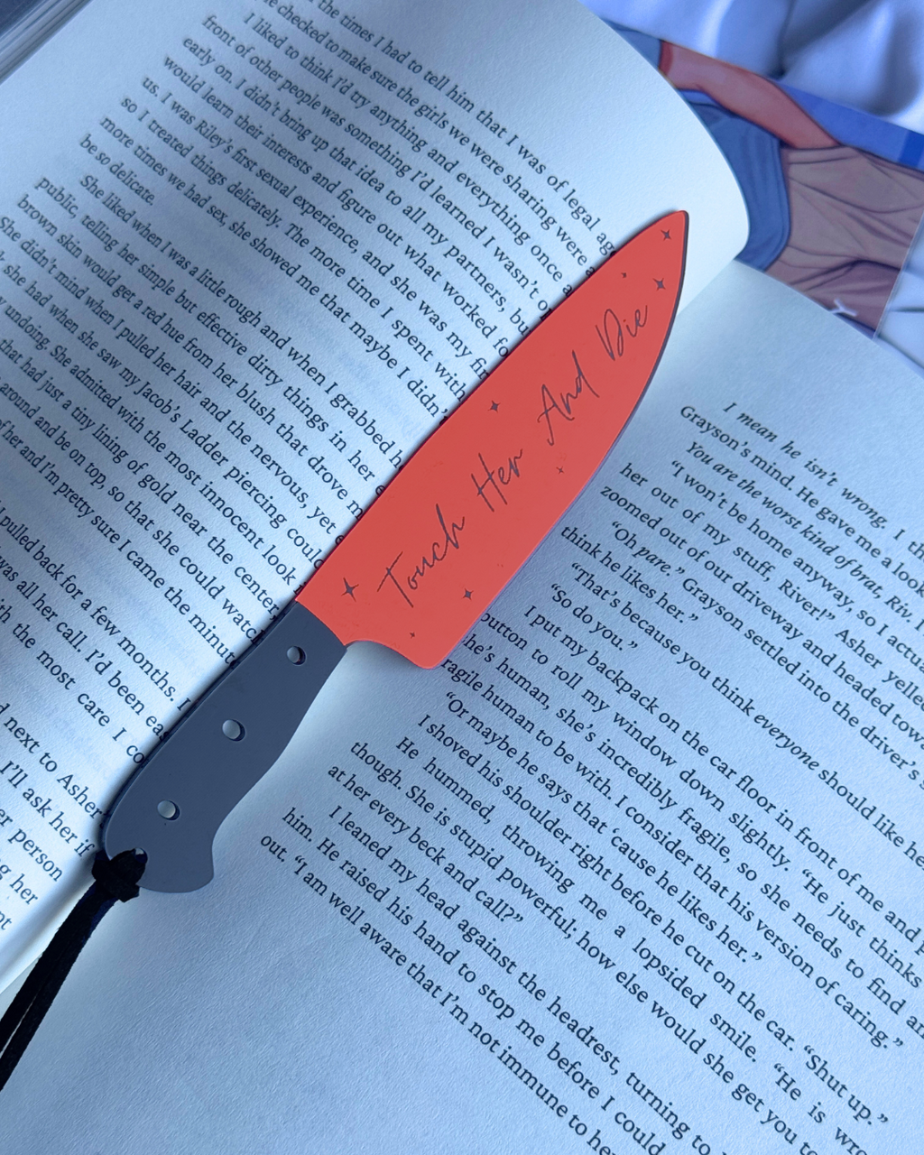Touch Her And Die - Mirrored Knife Bookmark