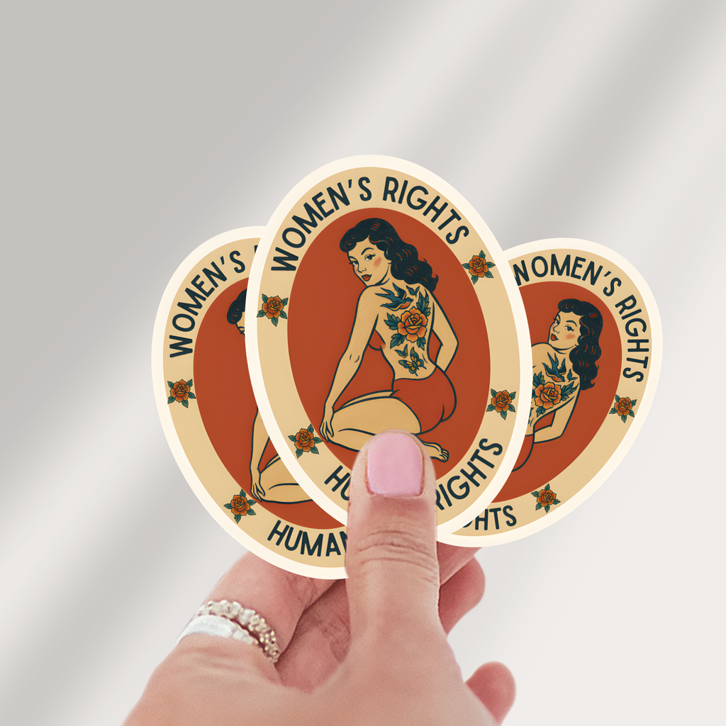 Women’s Rights Are Human Rights Sticker, Feminist Decal