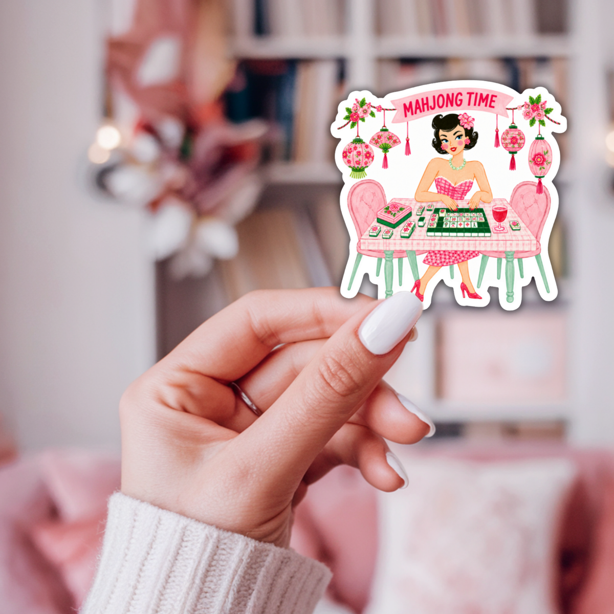 Mahjong Time Sticker, Mahjong Player Gift Decal