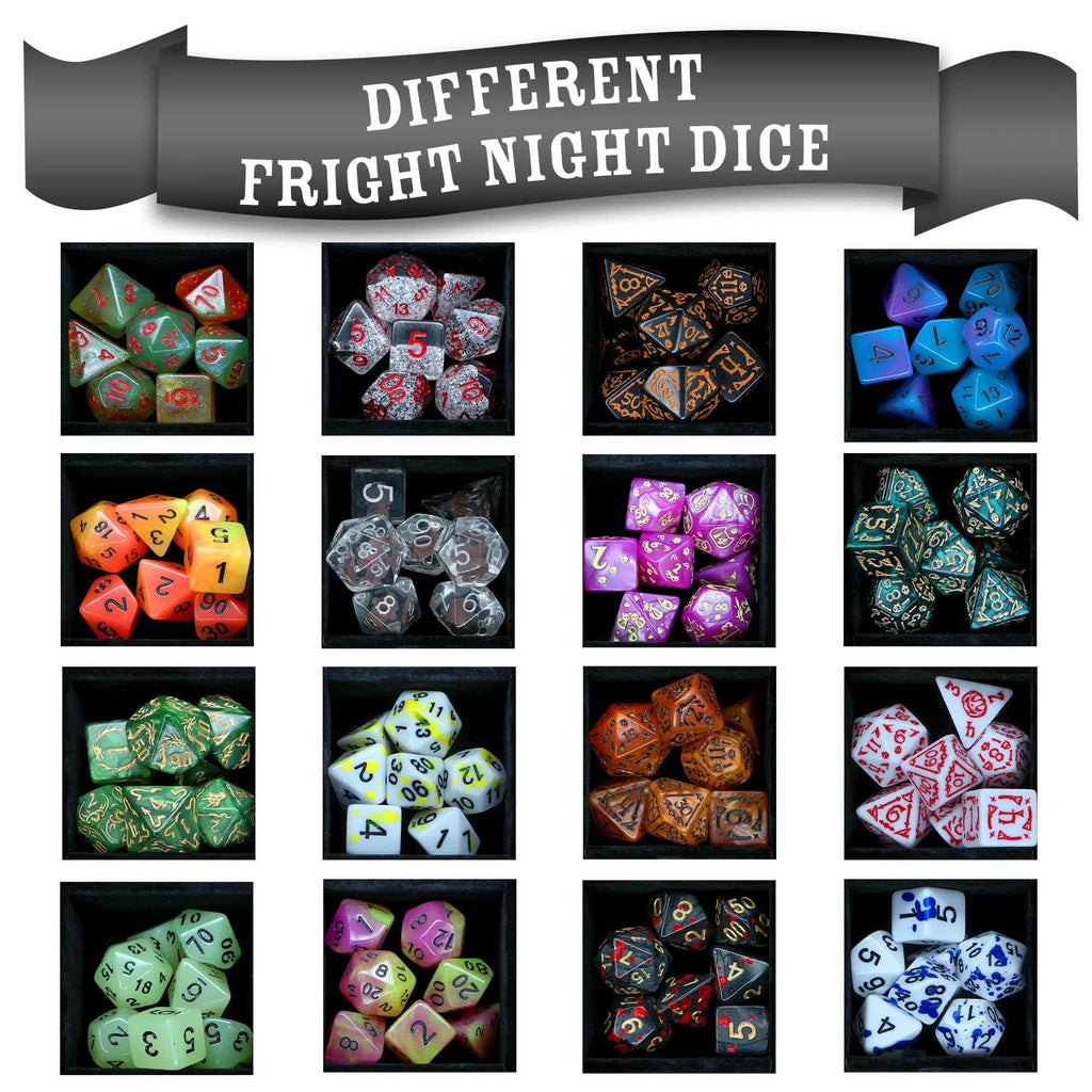 Fright Night Mystery Dice – Spooky Themed Dice, Pins and Stickers!