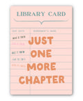 Just One More Chapter Library Card Sticker, Book Lover Decal