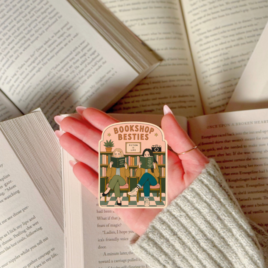 Bookshop Besties Sticker, Book Lover Friendship Reading Club