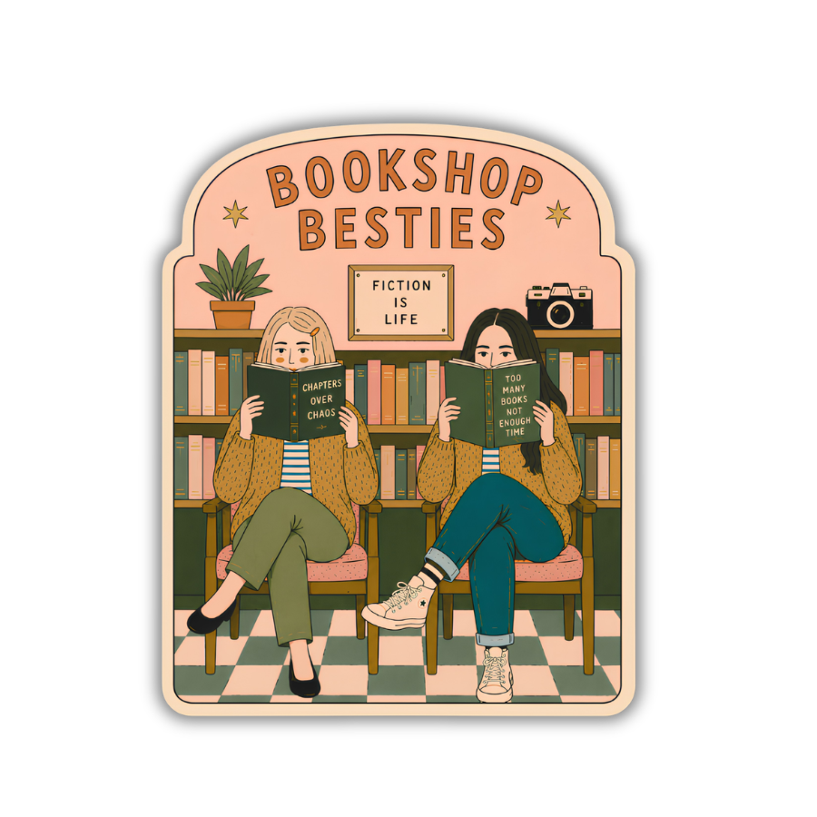 Bookshop Besties Sticker, Book Lover Friendship Reading Club