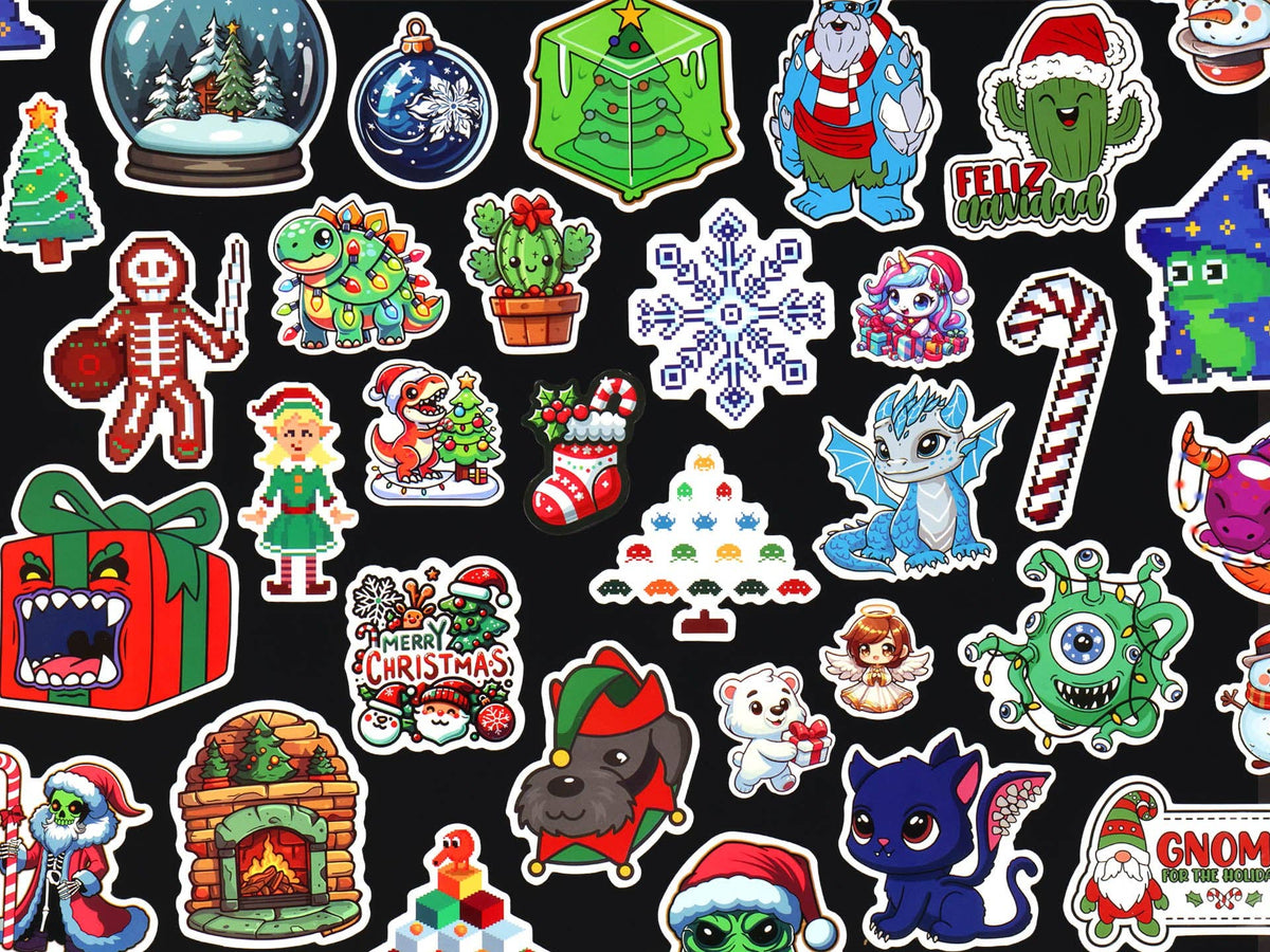 Holiday Mystery Dice Set – Festive Holiday Dice, Sticker, and Pin!